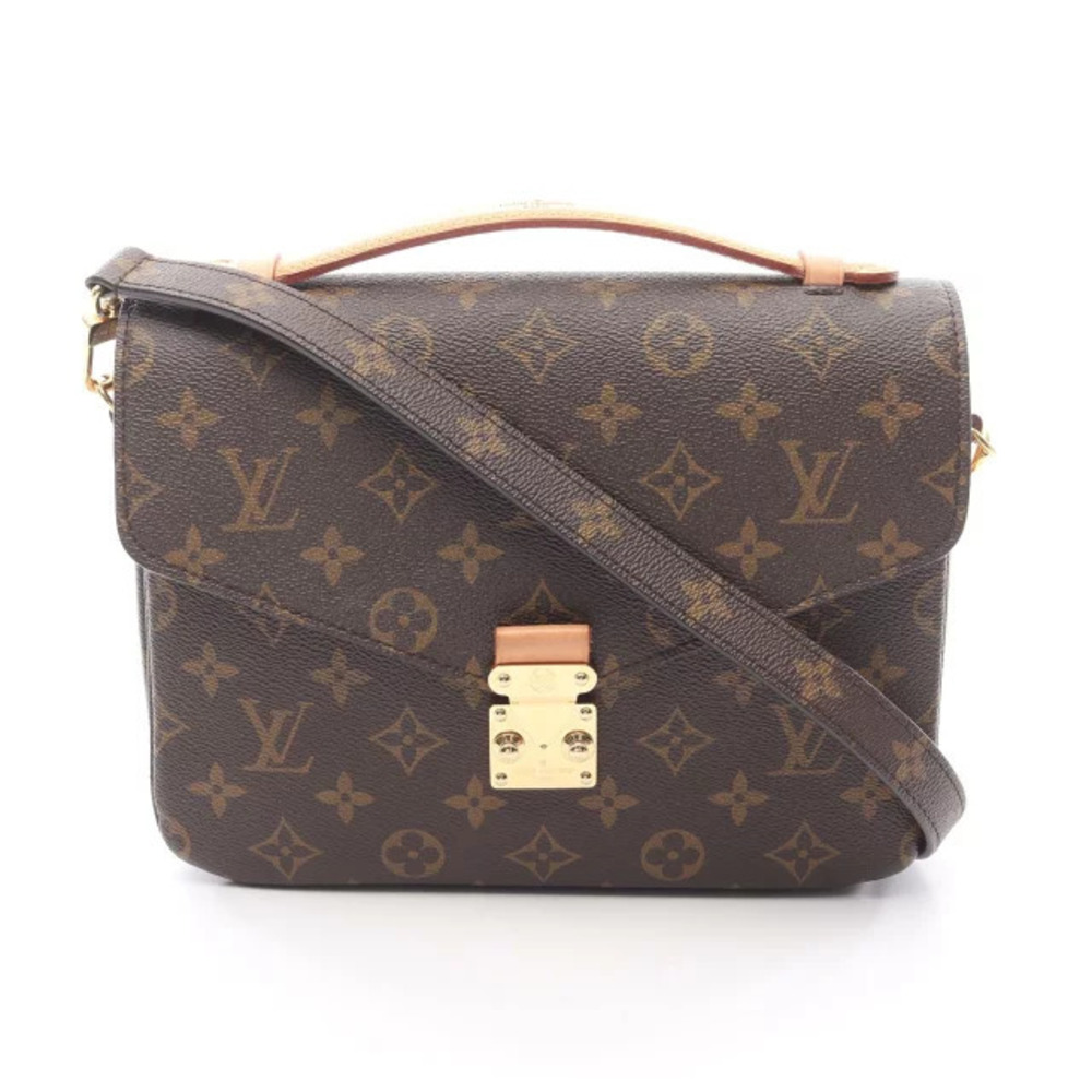 Louis Vuitton Pochette Metis Handbag Canvas Leather Monogram Brown